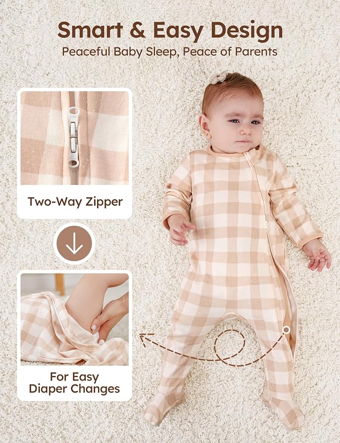 Unnivoll Baby Sleepers 100% Cotton Baby Pajamas Baby Boys Girls Clothes | - Image 3
