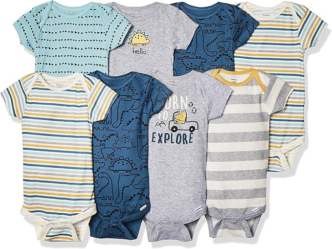Gerber Baby Boys 8-Pack Short Sleeve Onesies Bodysuits by Gerber