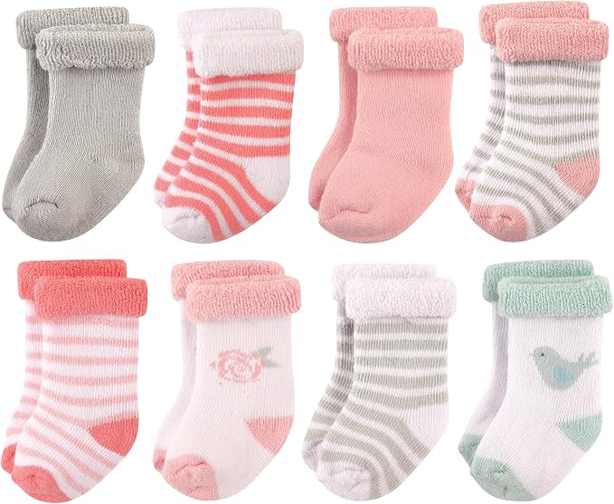 Hudson Baby Baby 8-pack Cotton Rich Newborn and Terry Socks - Image 2
