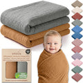 100% Organic Cotton 2 PK Baby Receiving Blankets Unisex 47x47 in | Oeko-TEX by Infancie