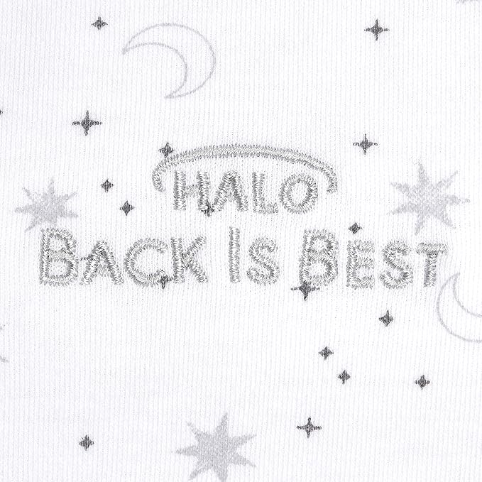 HALO 100% Cotton Sleepsack Swaddle, 3-Way Adjustable Wearable Blanket, TOG 1.5, Midnight Moons Grey, Preemie, Birth-5lbs