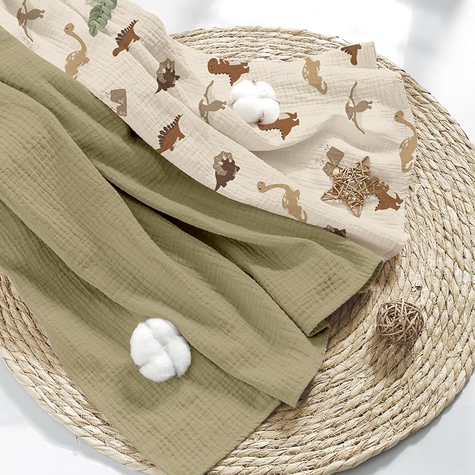 Susurration Muslin Receiving Blanket, 100% Cotton Swaddle Blankets - Image 4