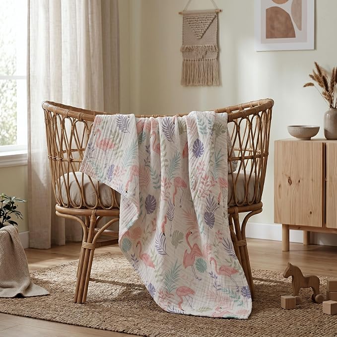 Muslin Swaddle Blankets for Newborn, 3 Pack Breathable Soft Receiving Blanket - Image 2