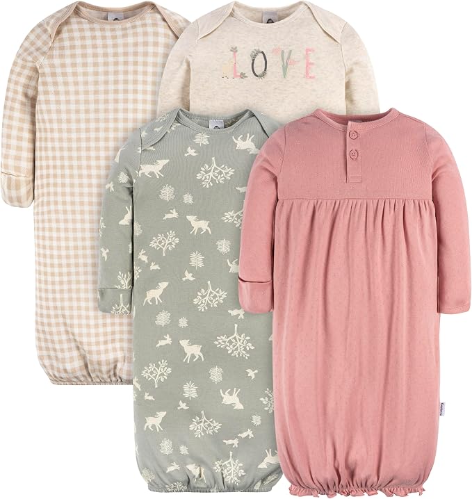 Gerber Baby Girls' 4-pack Sleeper Gown by Gerber
