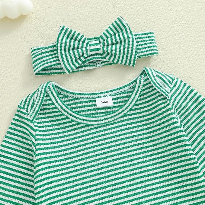 Newborn Baby Girl Clothes Jumpsuit Ruffle Romper Bodysuit Pants Headband - Image 9