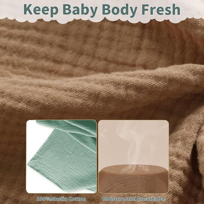 Muslin Swaddle Blankets for Newborn, 2 Pack Breathable Soft Receiving Blanket - Image 5