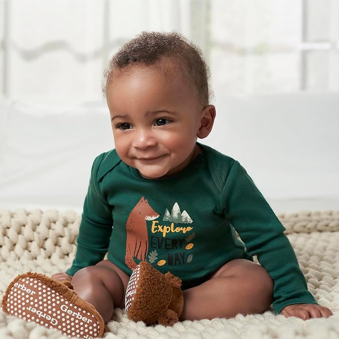 Gerber Baby Boys 6-Pack Long Sleeve Onesies Bodysuit - Image 4
