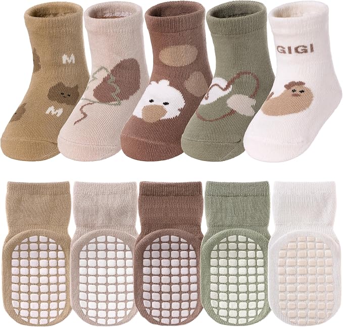 TRUEHAN 5 Pairs Toddler Non Slip Socks by TRUEHAN