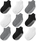 Baby Non Slip Grip Ankle Socks for Infants Toddlers Kids Boys Girls 9 Pack | by JAKIDAR