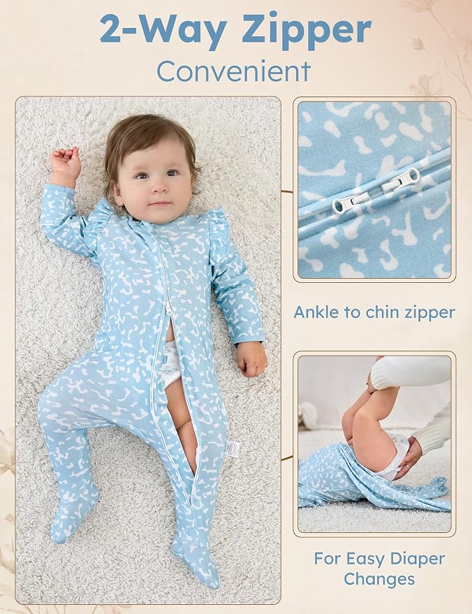 Yoofoss Baby Sleepers Baby Girl Clothes 100% Organic Cotton Pajamas - Image 4