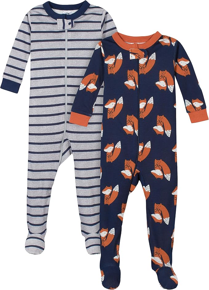 Gerber Baby Boys 2-Pack Footed Pajamas by Gerber