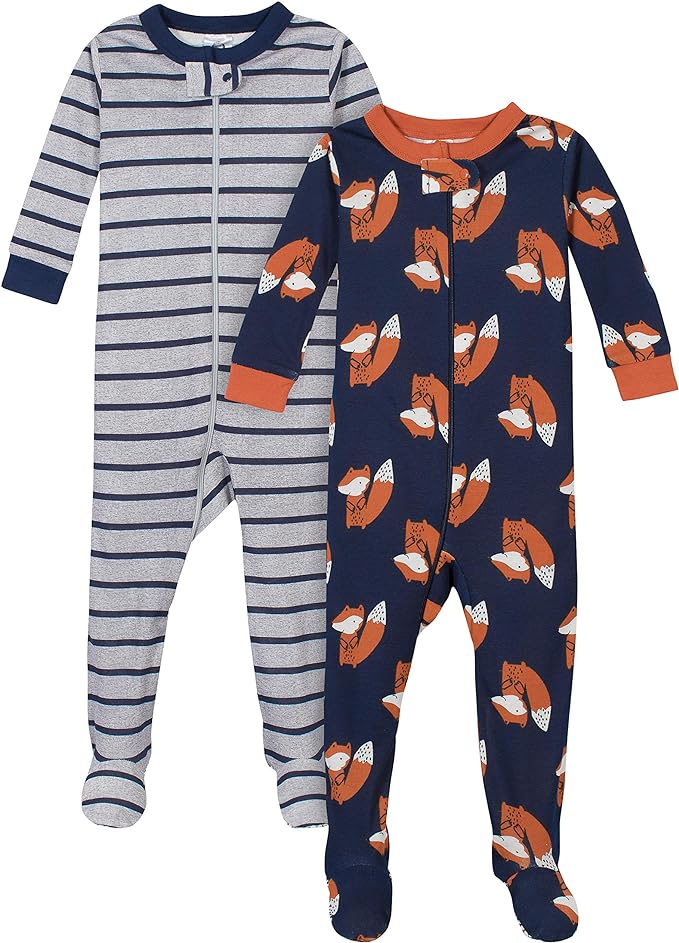 Gerber Baby Boys 2-Pack Footed Pajamas by Gerber