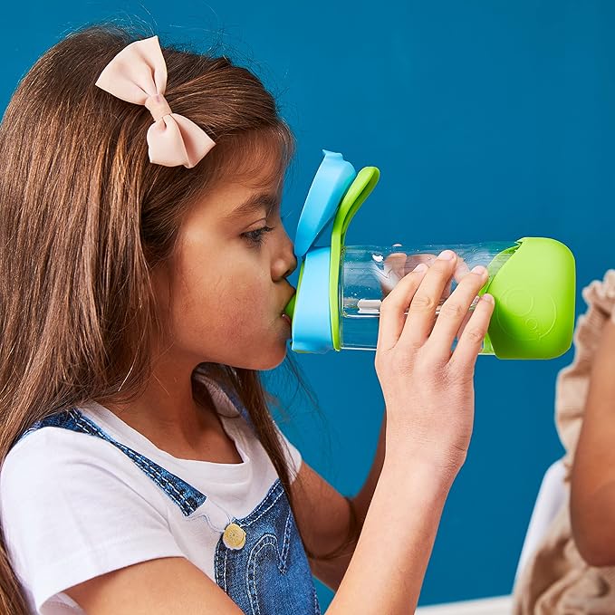 b.box 15 oz Sport Spout Kids Water Bottle for School, Sports, Travel, Daycare. Leakproof, Spill Proof, Dishwasher Safe. Easy Grip Triangle Shape, Durable Tritan Material. BPA Free.