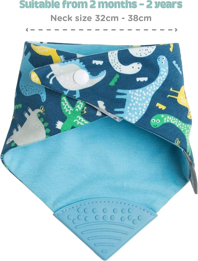 Cheeky Chompers Neckerchew Teething Bib, 2-in-1 Bandana Style Bib w/Food Grade - Image 7