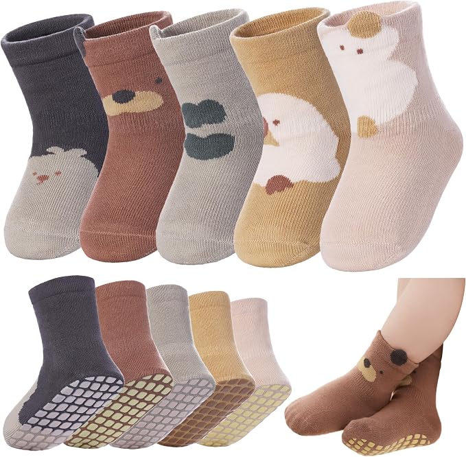 LANLEO Baby Toddler Socks with Grips Baby Toddlers Girls Boys Non Slip Grip by LANLEO