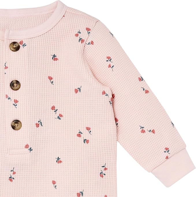 Modern Moments by Gerber Baby Henley Waffle Knit Romper - Image 3