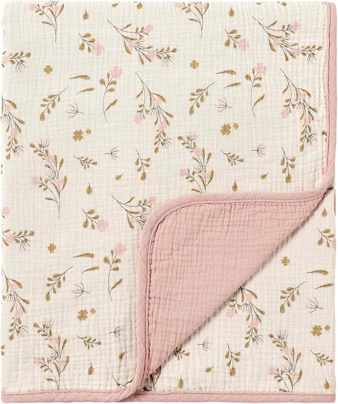 CREVENT 40''X40'' 100% Organic Cotton Muslin Baby Blanket by CREVENT