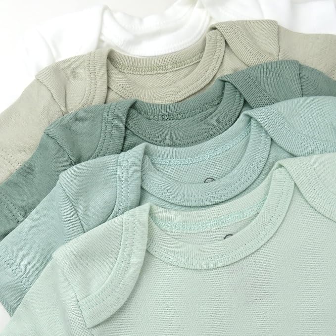 HonestBaby 5-pack Short Sleeve Bodysuits One-piece 100% Organic Cotton - Image 3