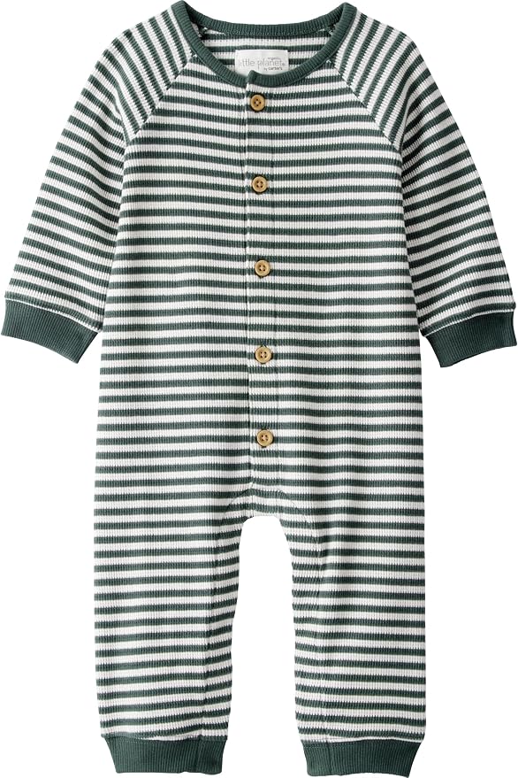 little planet by carter's Unisex Baby Waffle Knit Button-Front Jumpsuit made by LittlePlanet