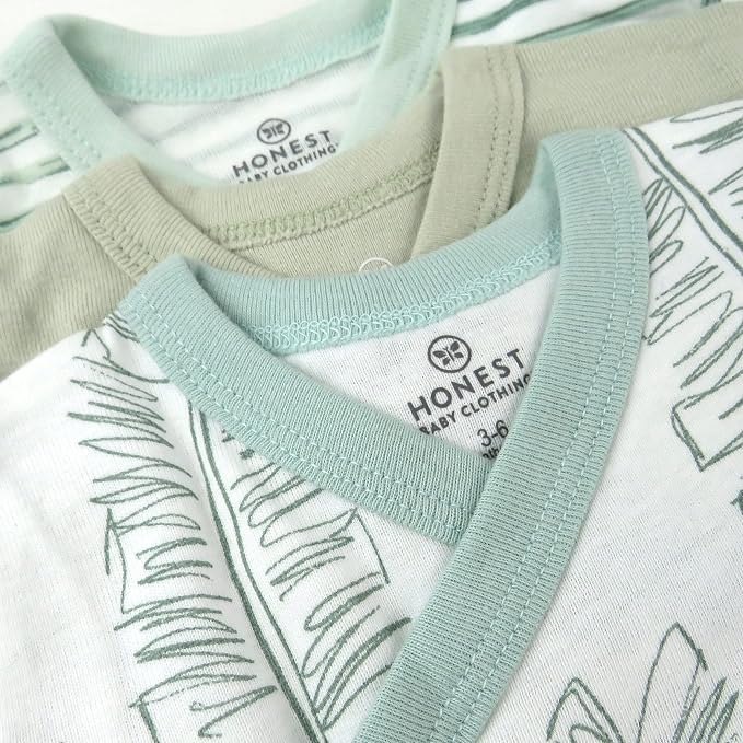 HonestBaby Baby 3-pack Long Sleeve Side-snap Kimono Bodysuits Organic Cotton - Image 2