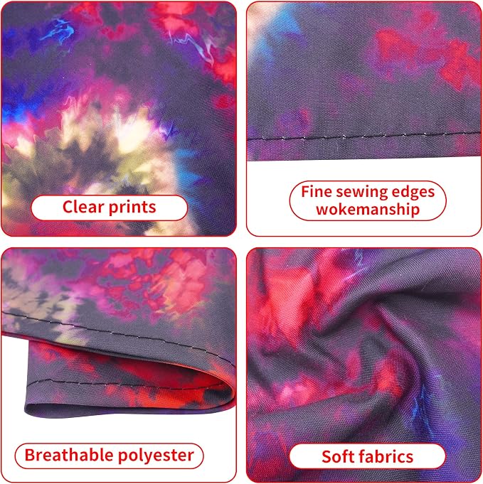 7 PCS Medium Tie Dye Dog Bandanas Hemming Seam Edge Dog Bandana - Image 3