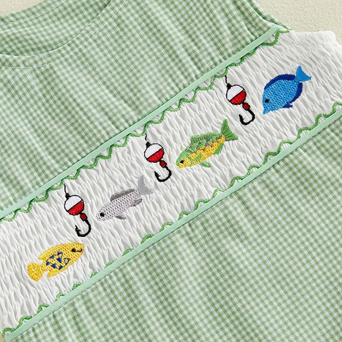 Newborn Baby Boys Sleeveless Seersucker Romper One Piece Straps Overalls - Image 5