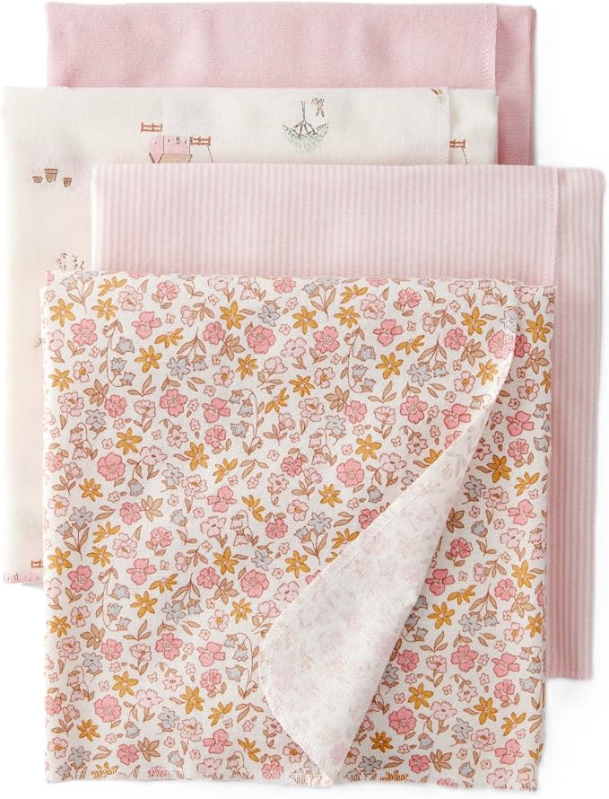 Carter's Baby Unisex Receiving Blankets 4-Pack, Soft Breathable Cotton Swaddle - Image 6
