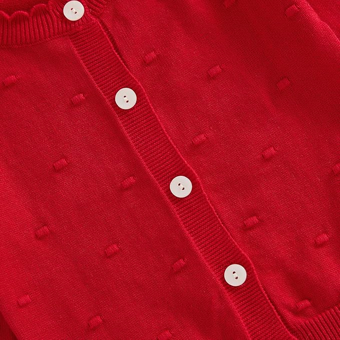 Baby Girl Cardigan Long Sleeve Button Up Sweater Toddler Girl Fall Outfits - Image 5