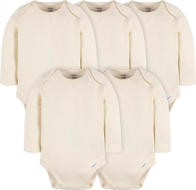 Gerber Baby Boys & Girls Long Sleeve Onesies Multi-Pack Interlock 180 Gsm by Gerber