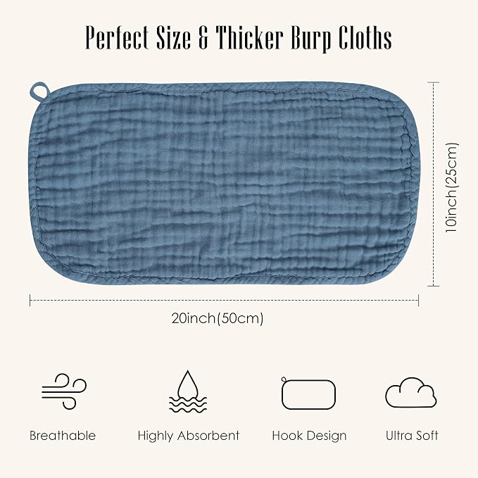 12 Pack Muslin Burp Cloths - Image 3