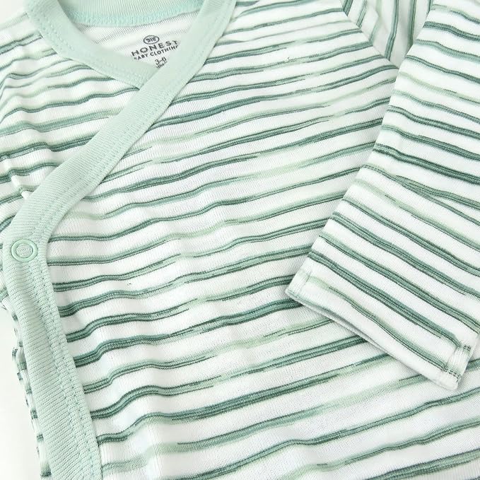 HonestBaby Baby 3-pack Long Sleeve Side-snap Kimono Bodysuits Organic Cotton - Image 3
