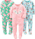Simple Joys by Carter's Girls Loose-Fit Flame Resistant Fleece Footed Pajamas by SimpleJoysbyCarters