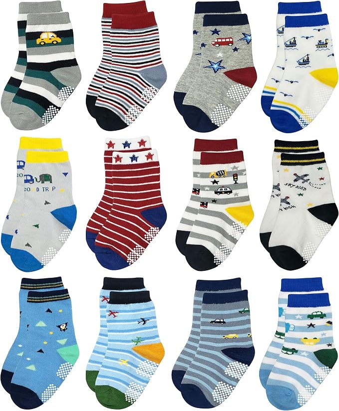 RATIVE Non Skid Anti Slip Crew Socks by RATIVE