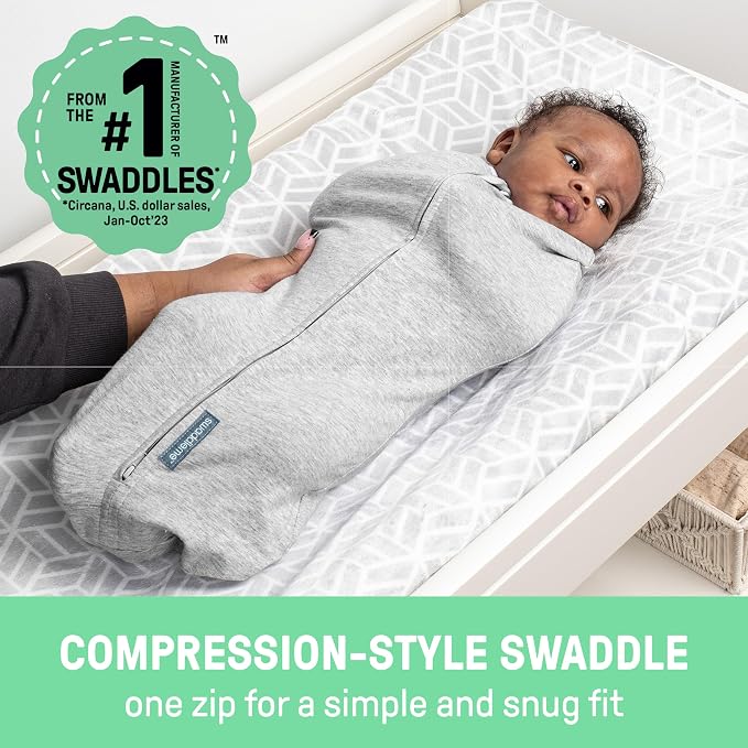 SwaddleMe by Ingenuity Compression Baby Swaddle Pod, Two-Way Zipper - Image 2