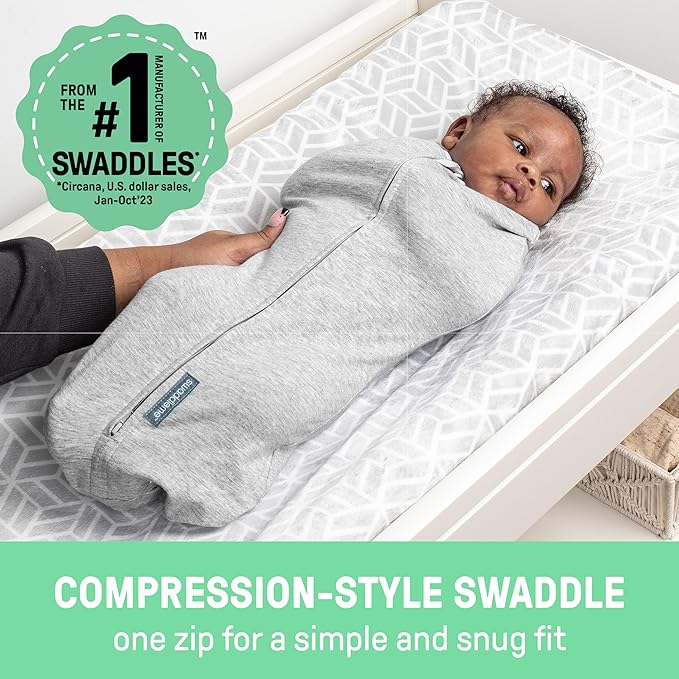 SwaddleMe by Ingenuity Compression Baby Swaddle Pod in Velboa, Two-Way Zipper - Image 2