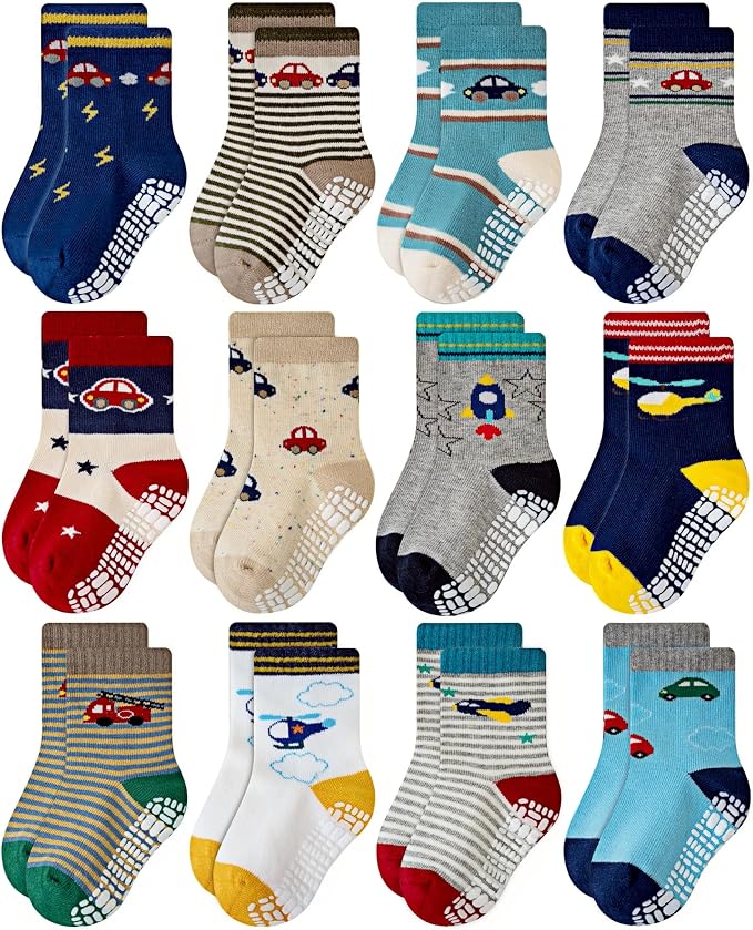 RATIVE Non Skid Anti Slip Crew Socks by RATIVE