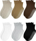 Girls Ruffle Socks Non-Slip Ankle Socks by Sooneeya