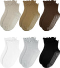 Girls Ruffle Socks Non-Slip Ankle Socks by Sooneeya