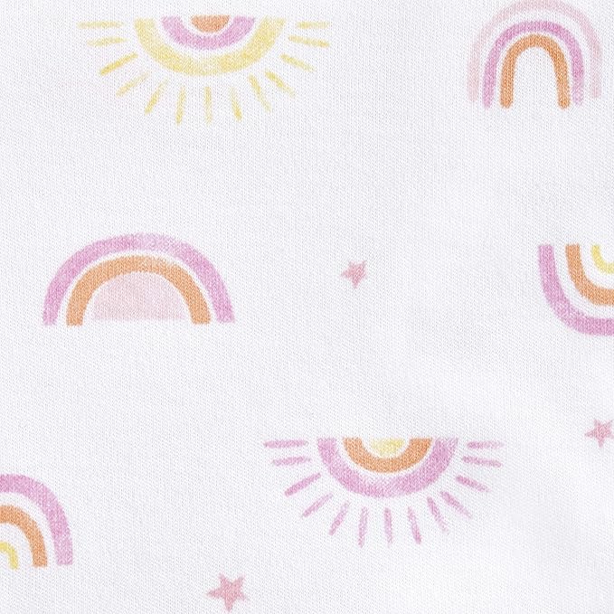 HALO 100% Cotton Sleepsack Swaddle, 3-Way Adjustable Wearable Blanket, TOG 1.5, Sunshine Rainbows, Newborn, 0-3 Months
