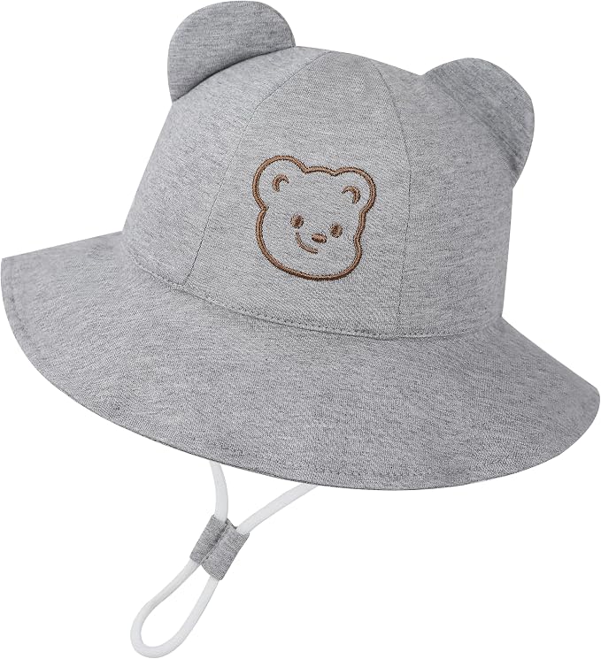 Baby Sun Hat with Bear Ear for Boys Girls, Cute Toddler Summer Bucket Hats by Unknown