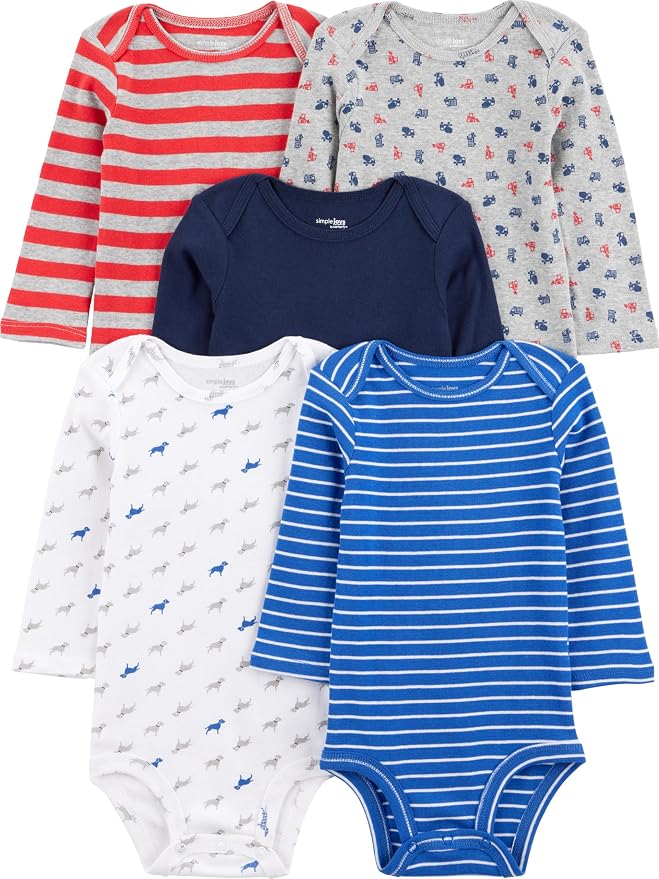 Simple Joys by Carter's Baby Boys Long-Sleeve Bodysuit Pack of 5Bodysuit by Carters