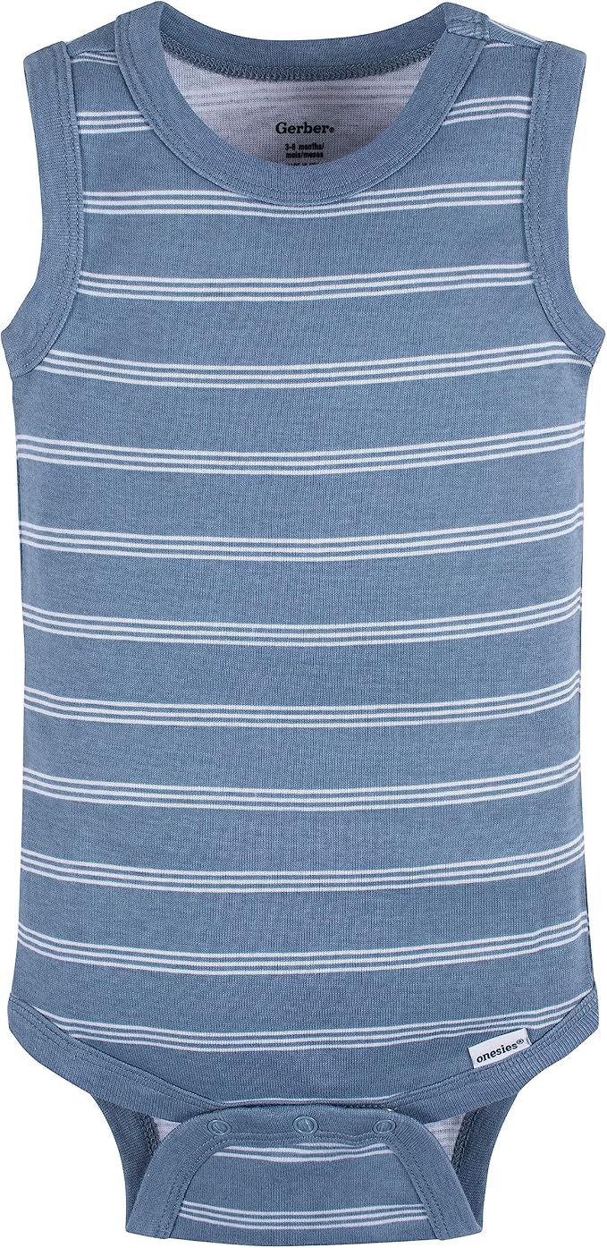 Gerber Baby Boys Multi-Pack Sleeveless Onesies Bodysuit - Image 6