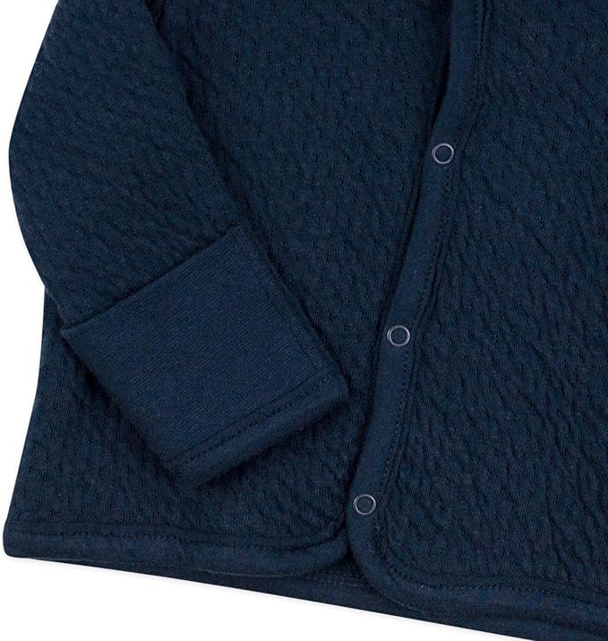 HonestBaby Matelasse Snap-Front Hooded Jacket Organic Cotton - Image 2