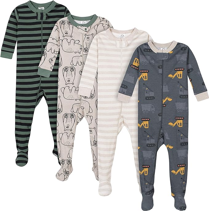 Gerber Baby Boys 4-Pack Footed Pajamas by Gerber