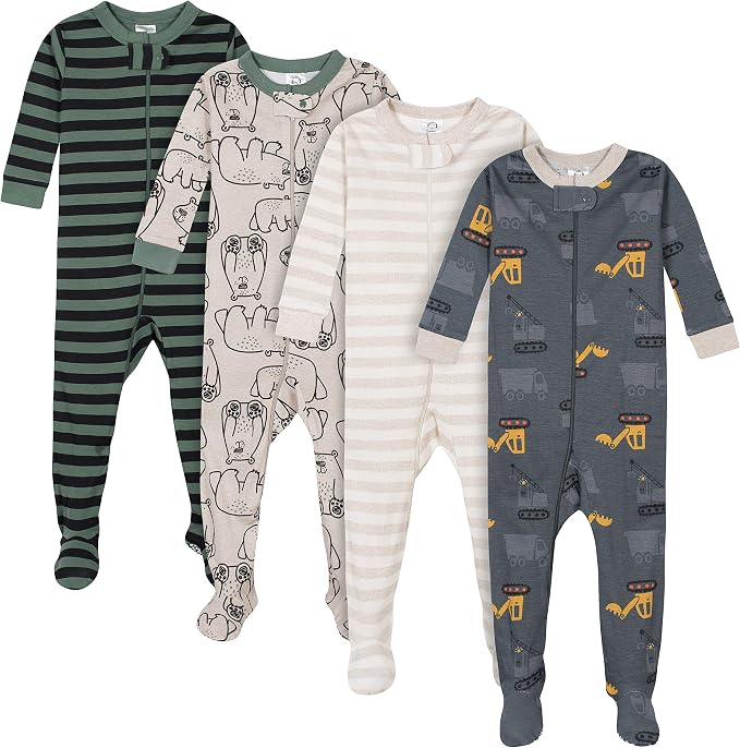 Gerber Baby Boys 4-Pack Footed Pajamas by Gerber