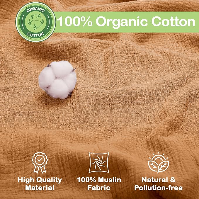 100% Organic Cotton 2 PK Baby Receiving Blankets Unisex 47x47 in | Oeko-TEX - Image 2