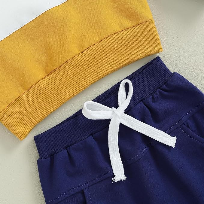 Infant Baby Boy Fall Winter Clothes Outfit Hooded Long Sweatshirt Pant Set - Image 6