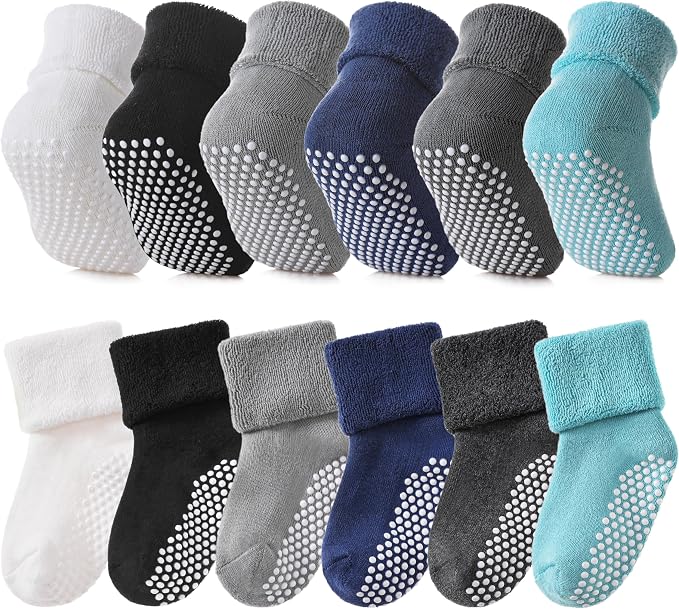 SDBING Baby Boys Girls Grips Socks Infant Toddlers Kids Non Slip Warm Thick by SDBING