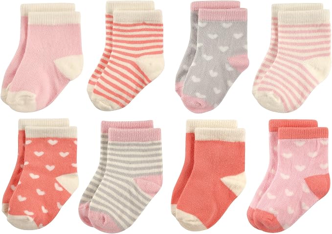 Hudson Baby Baby 8-pack Cotton Rich Newborn and Terry Socks - Image 2