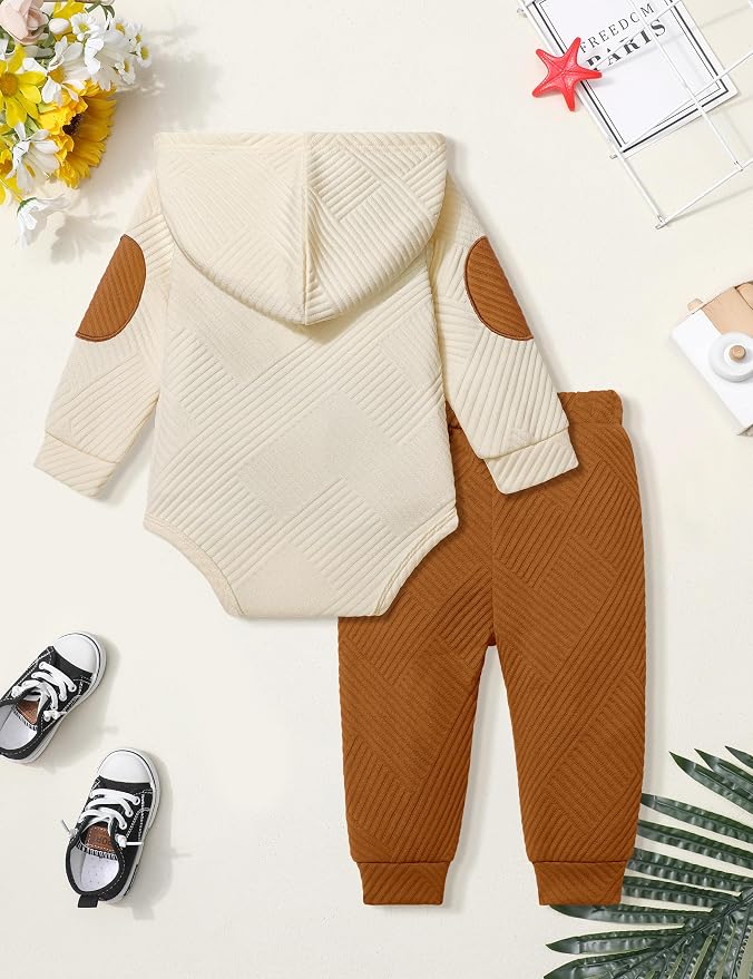 Fommy Baby Boy Clothes Colorblocked Long Sleeve Hoodie + Long Pants 2PCS Fall - Image 7